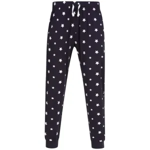 SF (Skinnifit) Pánske vzorované pyžamové nohavice - Tmavomodrá / biela | XL