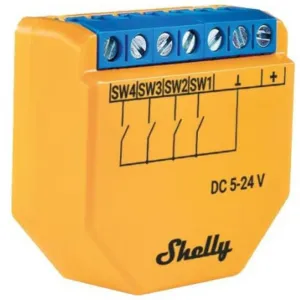 Shelly i4 Plus DC, modul 4 vstupov, 5–24 VDC, WiFi a BT