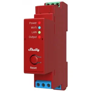 Shelly Pro 1PM, spínací modul na DIN lištu, meranie spotreby, LAN, WiFi, a Bluetooth