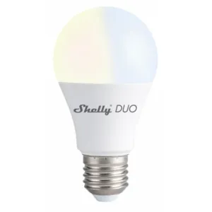 Shelly DUO, stmievateľná žiarovka 800 lm, závit E27, nastaviteľná teplota biele, WiFi