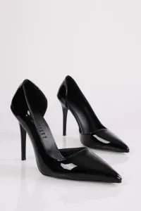 Shoeberry Women's Massy Black Patent Leather Stiletto