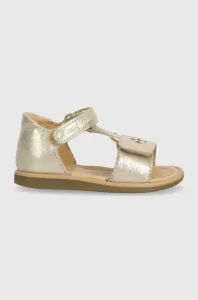 Detské kožené sandále Shoo Pom zlatá farba #8619558