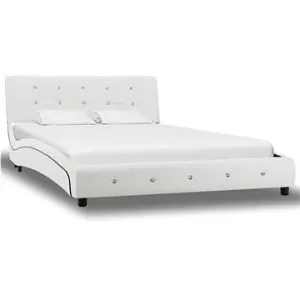 Rám postele biely umelá koža 120 × 200 cm