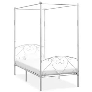 Rám postele s baldachýnom biely kovový 120 × 200 cm