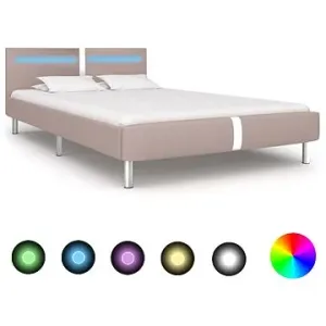 Rám postele s LED cappuccino umelá koža 120 × 200 cm
