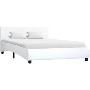 Rám postele biely umelá koža 140 × 200 cm