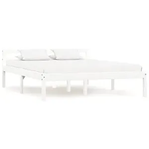 Rám postele biely masívna borovica 140 × 200 cm #9541899