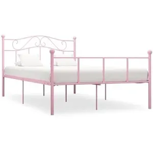 Rám postele ružový kov 160 × 200 cm