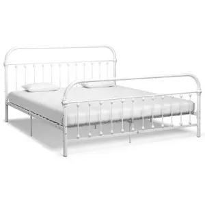 Rám postele biely kov 180 × 200 cm