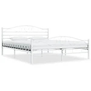 Rám postele, biely kovový, 180 x 200 cm