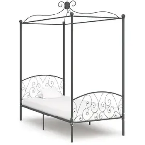 Rám postele s baldachýnom sivý kovový 90 × 200 cm