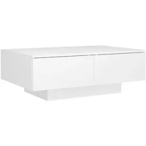 SHUMEE Konferenčný stolík biely 90 × 60 × 31 cm drevotrieska, 804175
