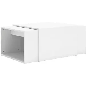 SHUMEE Súprava 3 konferenčných stolíkov biela 60 × 60 × 30 cm drevotrieska, 806894