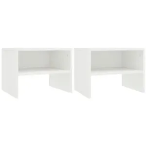 Nočné stolíky 2 ks biele 40 × 30 × 30 cm drevotrieska