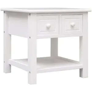 Odkladací stolík biely 40 x 40 x 40 cm drevo paulovnia #9107454