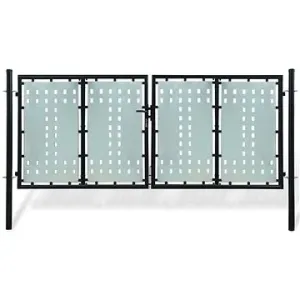 Čierna dvojkrídlová plotová brána 300 × 175 cm 141692