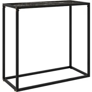 Konzolový stolík čierny 80 × 35 × 75 cm tvrdené sklo #9107942