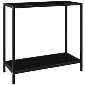 Konzolový stolík čierny 80 × 35 × 75 cm tvrdené sklo #9149056