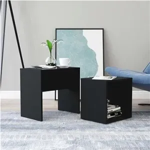 Súprava konferenčných stolíkov čierna 48 × 30 × 45 cm drevotrieska