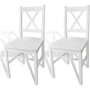 Jedálenské stoličky 2 ks biele borovicové drevo #9010060