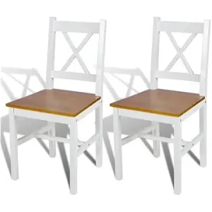 Jedálenské stoličky 2 ks biele borovicové drevo