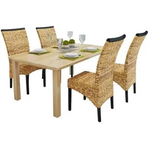 Jedálenské stoličky 4 ks abaka a masívne mangovníkové drevo