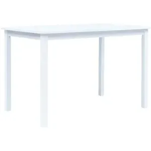 Jedálenský stôl biely 114 × 71 × 75 cm masivny kaučukovník