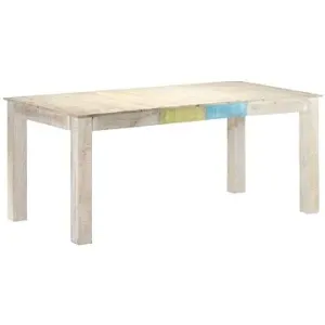 Jedálenský stôl biely 180 × 90 × 76 cm masívne mangovníkové drevo 323558