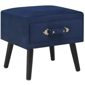 Nočný stolík modrý 40 × 35 × 40 cm zamat