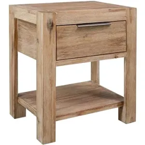 Nočný stolík so zásuvkou, 40 x 30 x 48 cm, masívne akáciové drevo