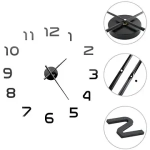 3D Nástenné hodiny s moderným dizajnom 100 cm XXL čierne