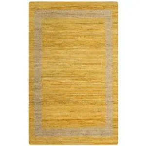 Ručne vyrobený koberec z juty žltý 120 × 180 cm