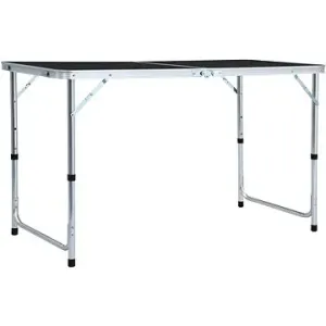 Skladací kempingový stôl sivý hliník 120 × 60 cm