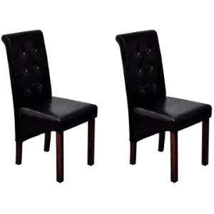 Jedálenské stoličky 2 ks čierne umelá koža #9372631