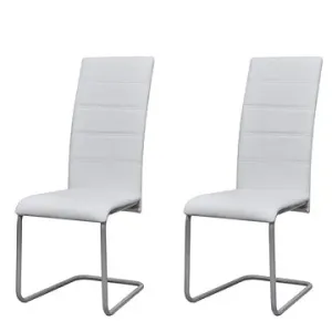 Konzolové jedálenské stoličky 2 ks biele umelá koža