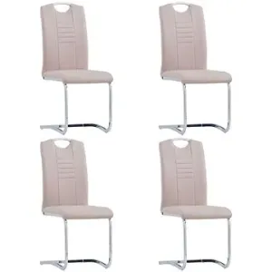 Konzolové jedálenské stoličky 4 ks cappuccino, umelá koža