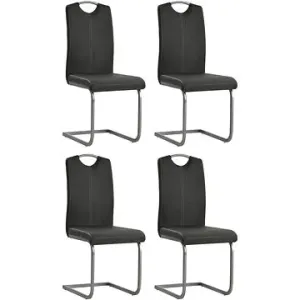 Konzolové jedálenské stoličky 4 ks sivé umelá koža
