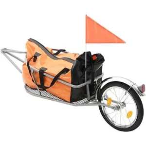 SHUMEE Prívesný vozík za bicykel s taškou, oranžový/čierny