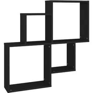 Shumee nástenná kubická čierna 80 × 15 × 78,5 cm drevotrieska, 807260