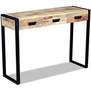 Konzolový stolík s 3 zásuvkami, masívne mangovníkové drevo 110 x 35 x 78 cm