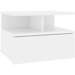 Nástenný nočný stolík, biely, 40 x 31 x 27 cm, drevotrieska
