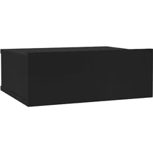 Nástenný nočný stolík čierny 40 × 30 × 15 cm drevotrieska
