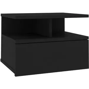 Nástenný nočný stolík čierny 40 × 31 × 27 cm drevotrieska