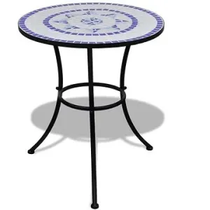 Bistro stolík modrý a biely 60 cm mozaika