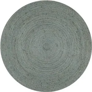 Ručne vyrobený koberec z juty okrúhly 150 cm olivovo zelený