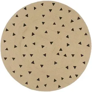 Ručne vyrobený koberec z juty s trojuholníkovou potlačou 150 cm