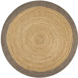 Ručne vyrobený koberec z juty so sivým okrajom 150 cm