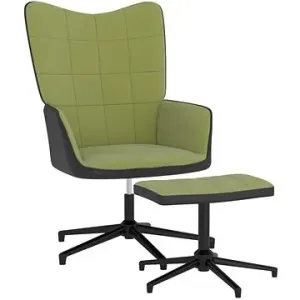 Relaxačné kreslo so stoličkou svetlo zelené zamat a PVC, 327845
