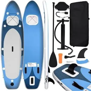 SHUMEE Nafukovací SUP paddleboard s príslušenstvom modrý 300 × 76 × 10 cm