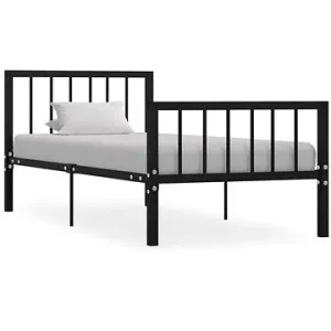 Rám postele, čierny kovový, 90 x 200 cm